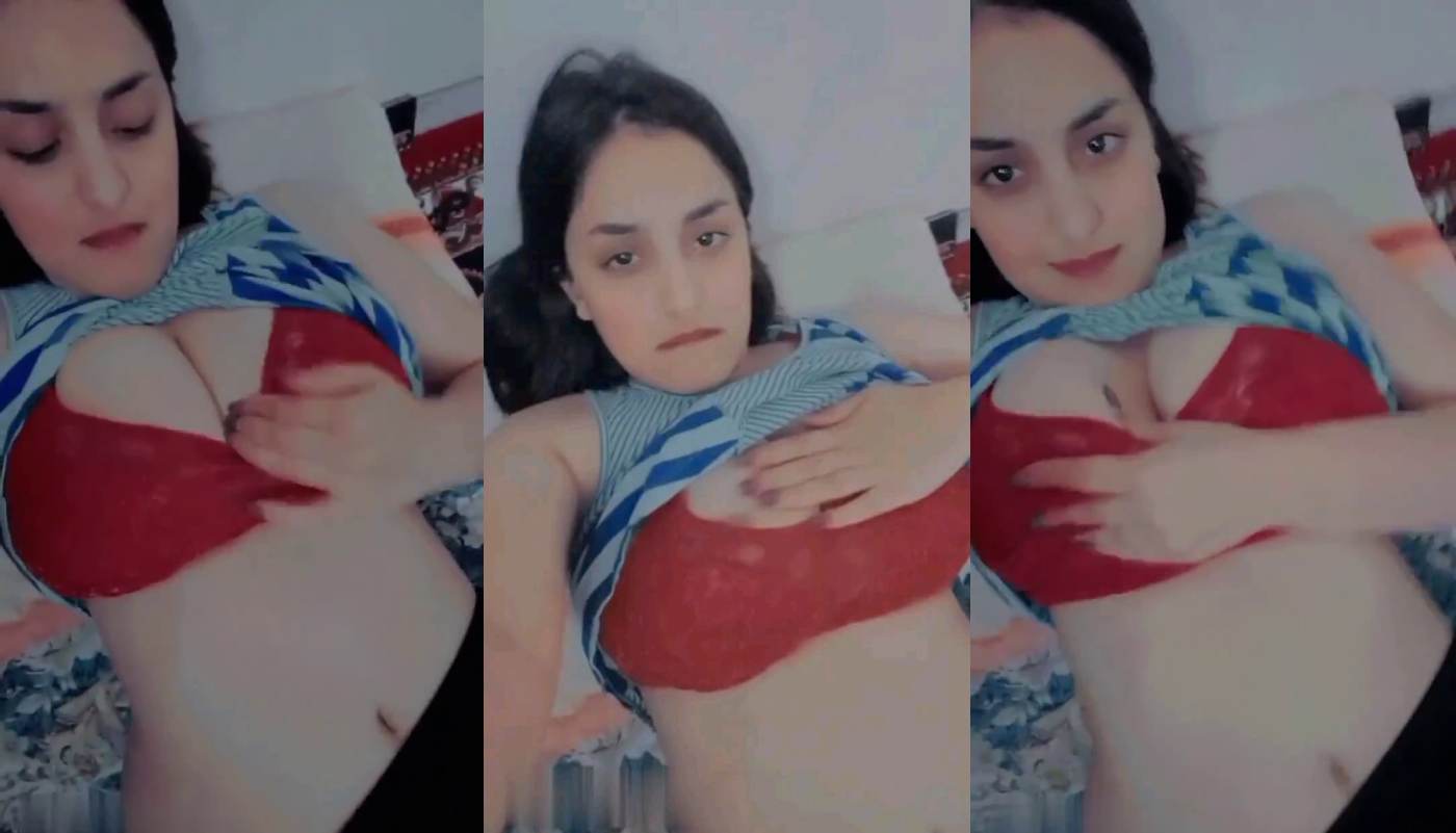 Gorgeous Girl Pressing Her Boobs