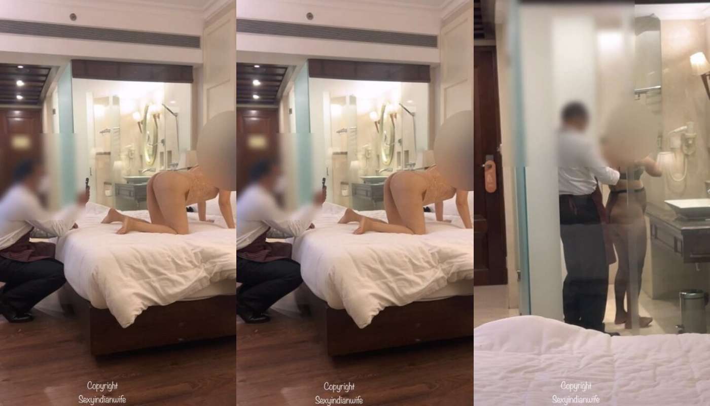 SexyIndianWife Asking Room Service Man To Click Her Pictures