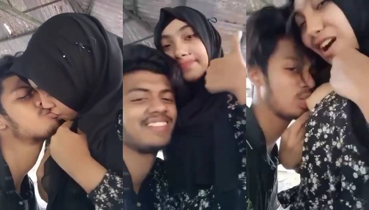 Beautiful Horny Hijabi Girl Outdoor Kissing Smooching And Boobs