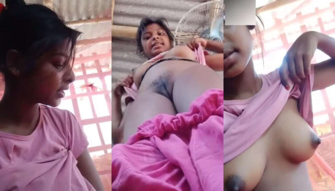Cute Horny Village Girl Showing Her PerkyBoobs And Hairy Pussy
